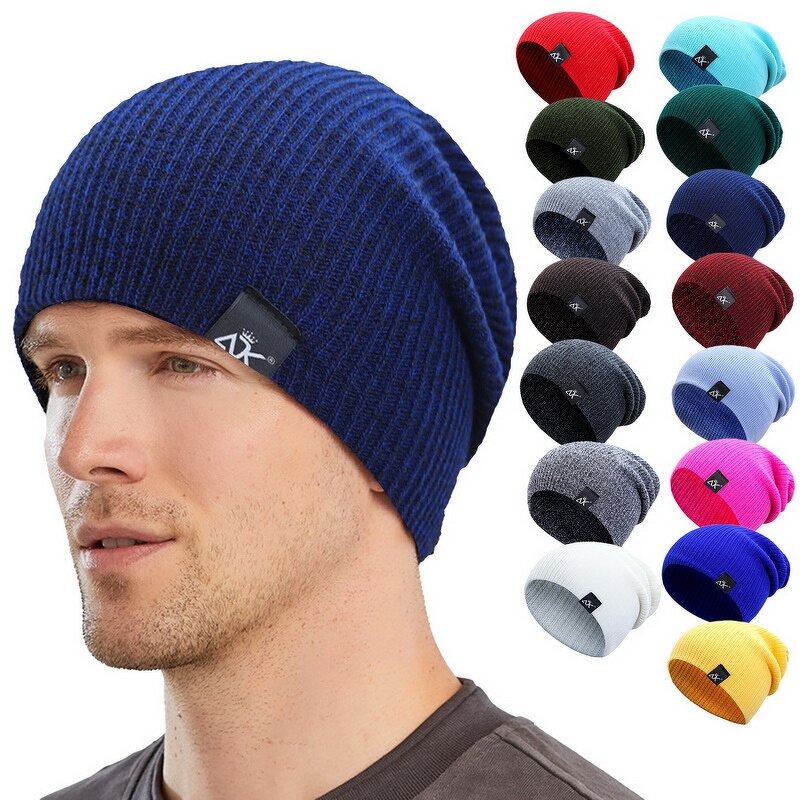 Men's Beanie Hat Manufacturer - Wholesale Custom Logo Fashion Plain Warm Winter Knitted for Men