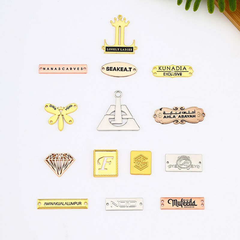 Metal Logo Label Manufacturer - Factory Custom 3D 2D Washable Hollow Designer Sewing