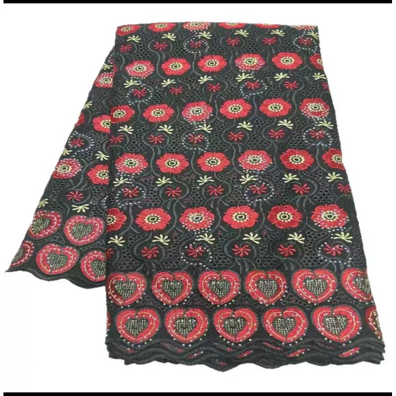 Embroidered Voile Lace Fabric Manufacturer - High Quality 100% Cotton Eco-Friendly with Rhinestones for Wedding Dresses Party