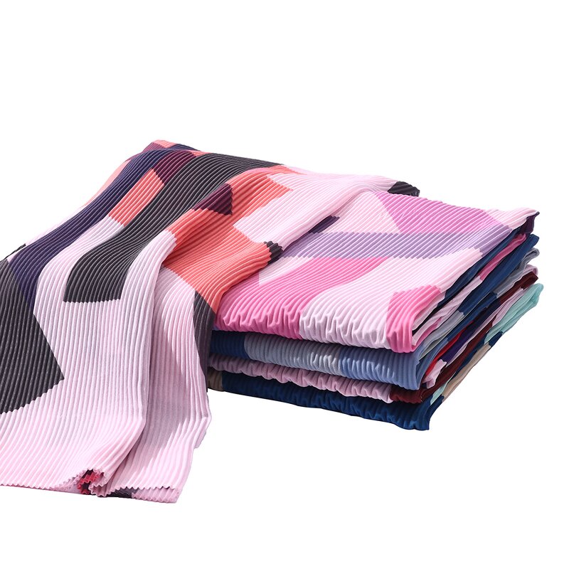 Printed Chiffon Hijab Manufacturer - Premium Trendy Argyle Crinkle Shawl Bubble Pop for Summer