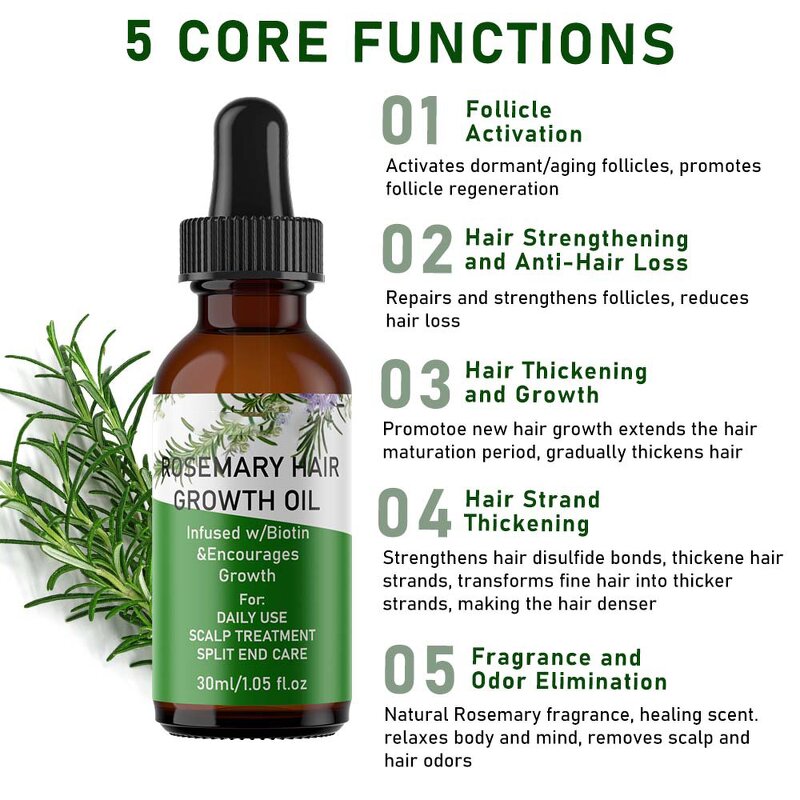 Hair Growth Oil Factory - Own Brand Organic Rosemary Tea Tree Keratin