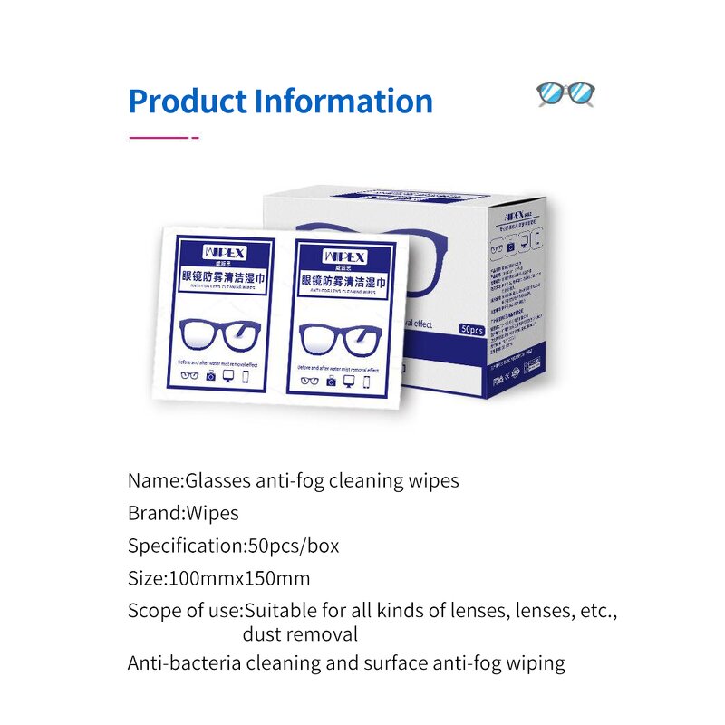 Cleansing Wipes Manufacturer - Premoistened Anti-Fog Glasses