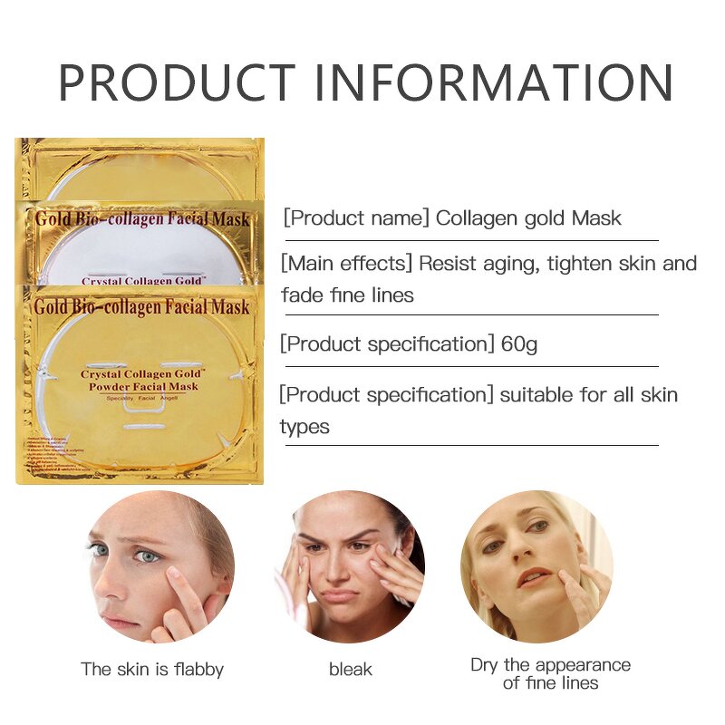 24K Gold Mask Factory - OEM 2023 New Hydrogel Collagen Crystal Vitamin C