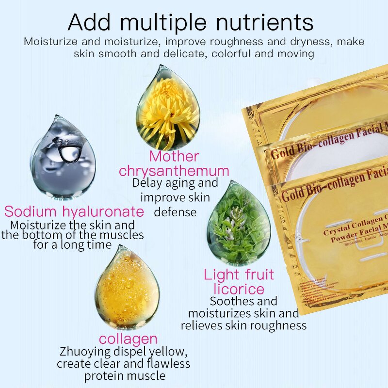 24K Gold Mask Manufacturer - 2023 Hot Sale Hydrogel Collagen Crystal Vitamin C