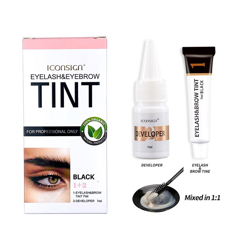 Eyebrow Tint Kit Factory - Hot Sale Hybrid Black Lash Dye Kit Private Label