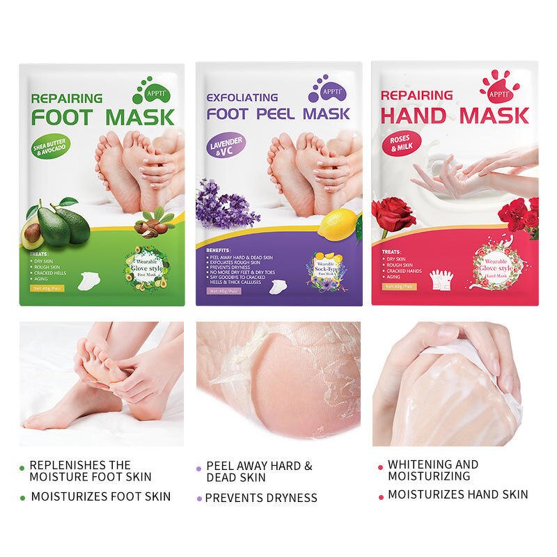 Foot Mask Manufacturer - Herbal 1 Pair Peel Remove Dry Dead Skin Exfoliating