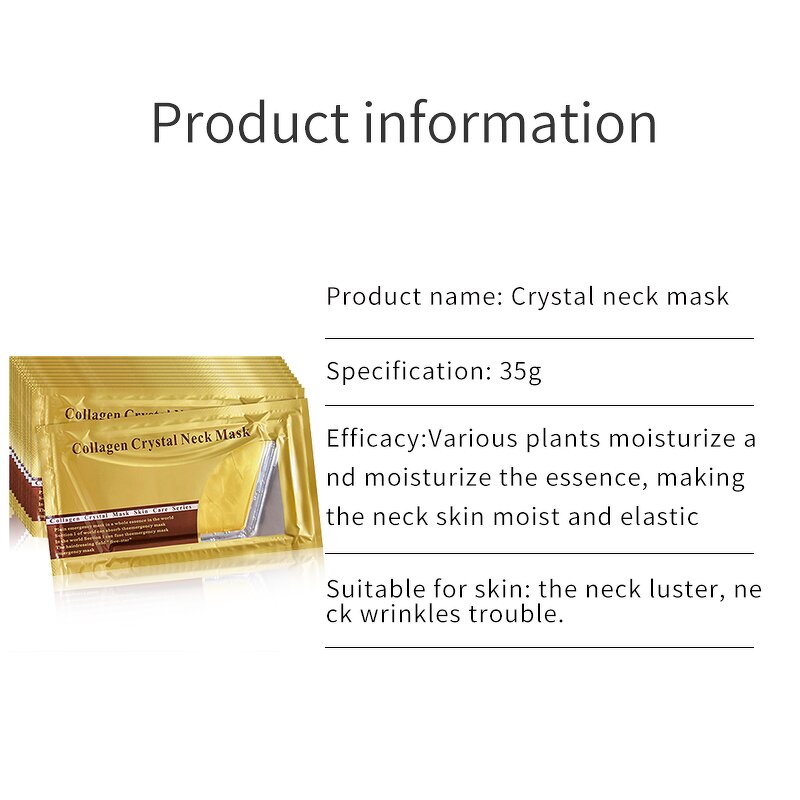 Neck Mask Manufacturer - OEM Wholesale 24K Gold Whitening Anti Wrinkle Collagen