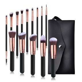 Wood Handle Brush Set Factory - Luxury 14-Piece Private Label