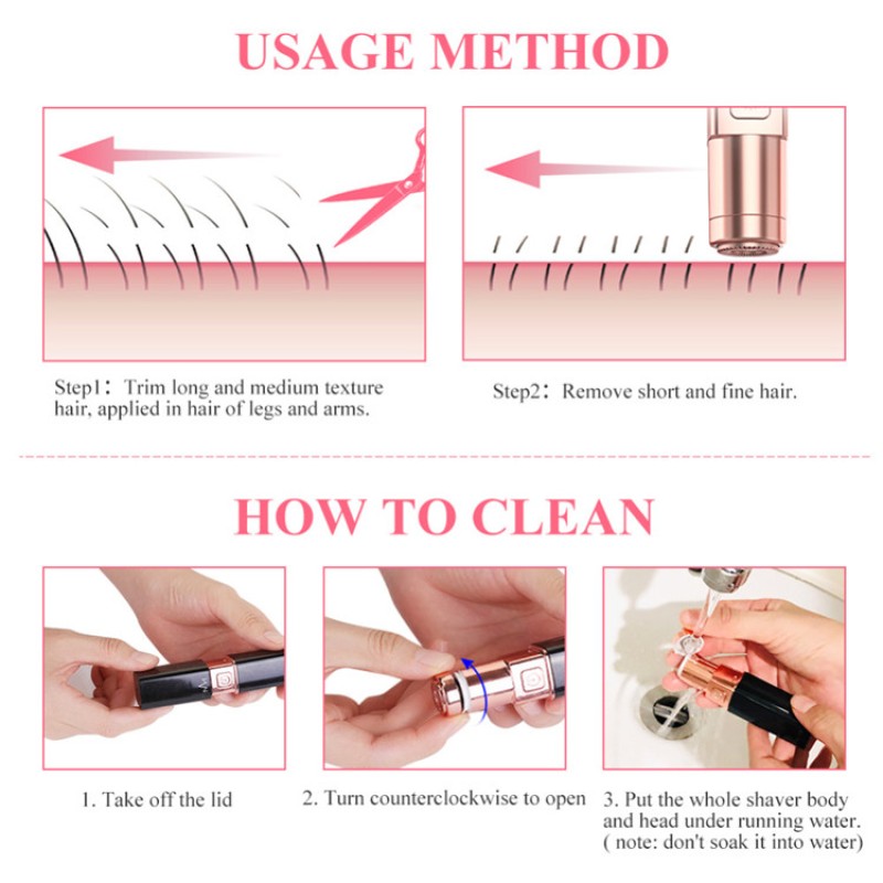 Facial Hair Trimmer Factory - Bulk Women Men LED Light Face Lip Nose Eyebrow Remover