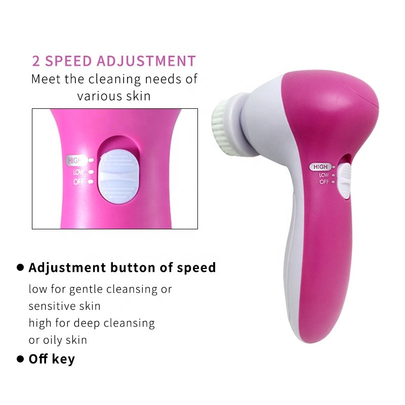 Electric Sonic Brush Factory - OEM 2019 Hot Ems Sonic Waterproof Silicone 5 to 1 Multifunction