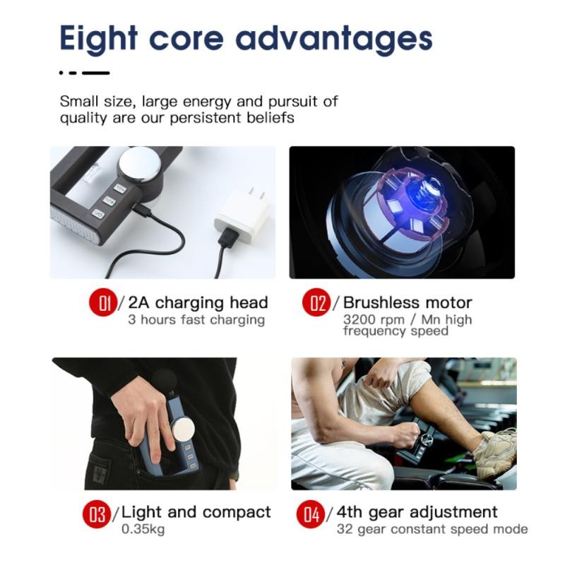 Fascia Massage Gun Factory - OEM 32 Speeds Pain Relief Deep Tissue Hot Compress