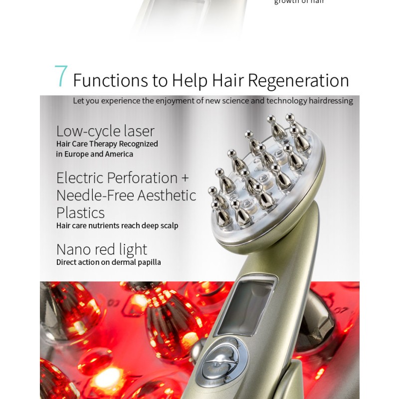 Anti Hair Loss Comb Manufacturer - OEM 2020 Red Light Scalp Massager Regrowth Treatments