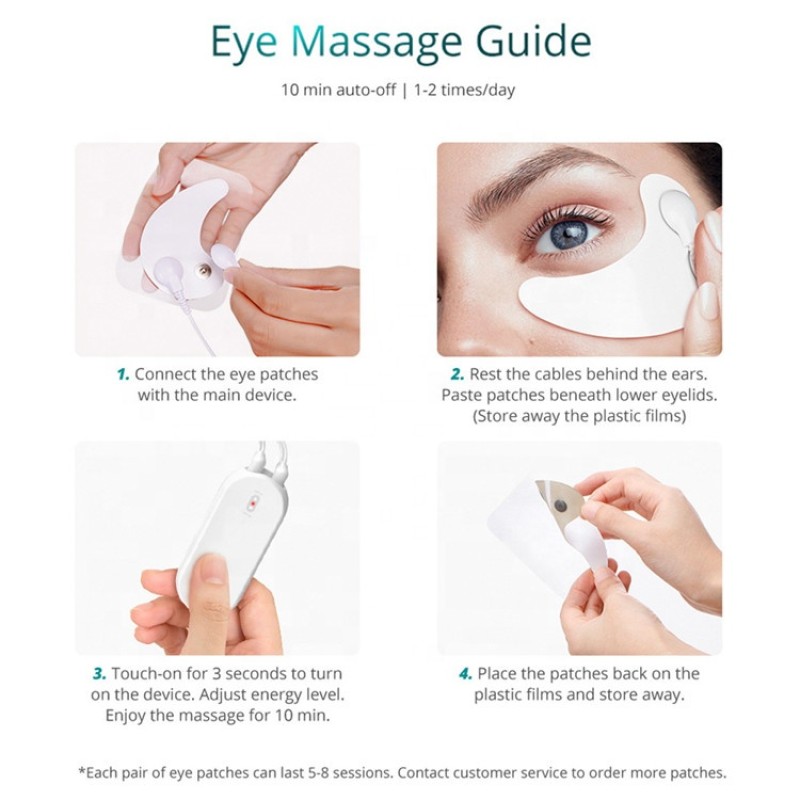 Eye Mask Patch Supplier - Bulk Beauty Skin Care Electrical Microcurrent Heat Massage EMS