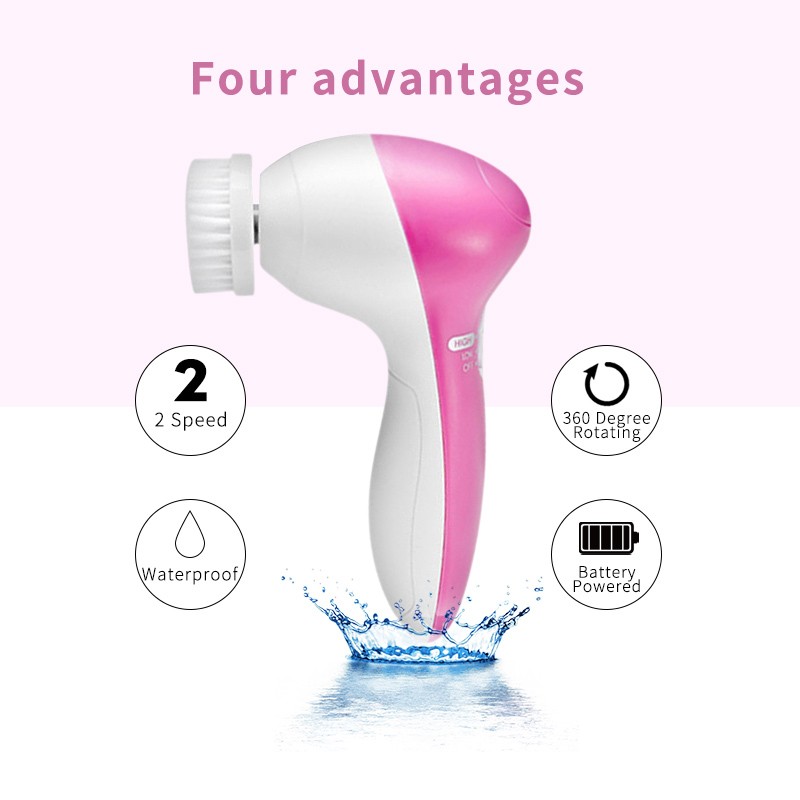 Electric Sonic Brush Factory - OEM 2019 Hot Ems Sonic Waterproof Silicone 5 to 1 Multifunction
