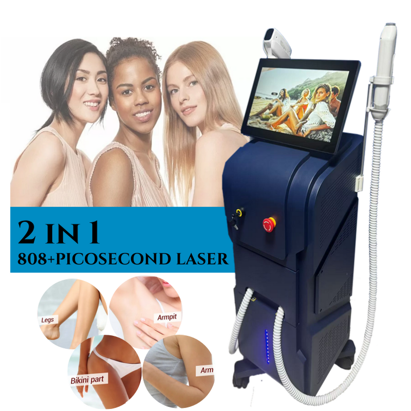 2 in 1 Laser Machine Factory - 2025G 808 Diode Pico Nd Yag Tattoo Removal Hair Removal