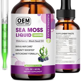 Sea Moss Liquid Drops Factory - Organic Supports Overall Bone Health Relaxation Adults