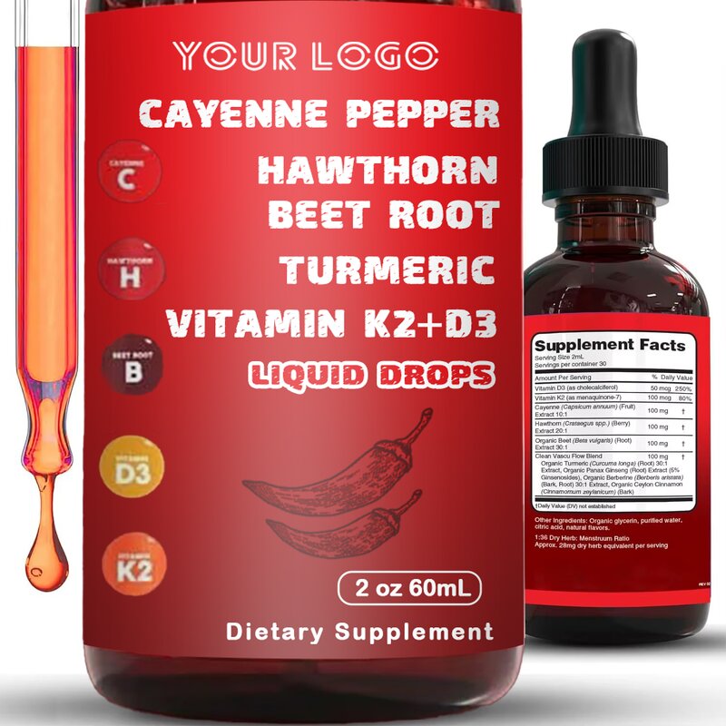 Cayenne Pepper Liquid Drops Factory - Private Label Organic Herbal Supplements OEM/ODM