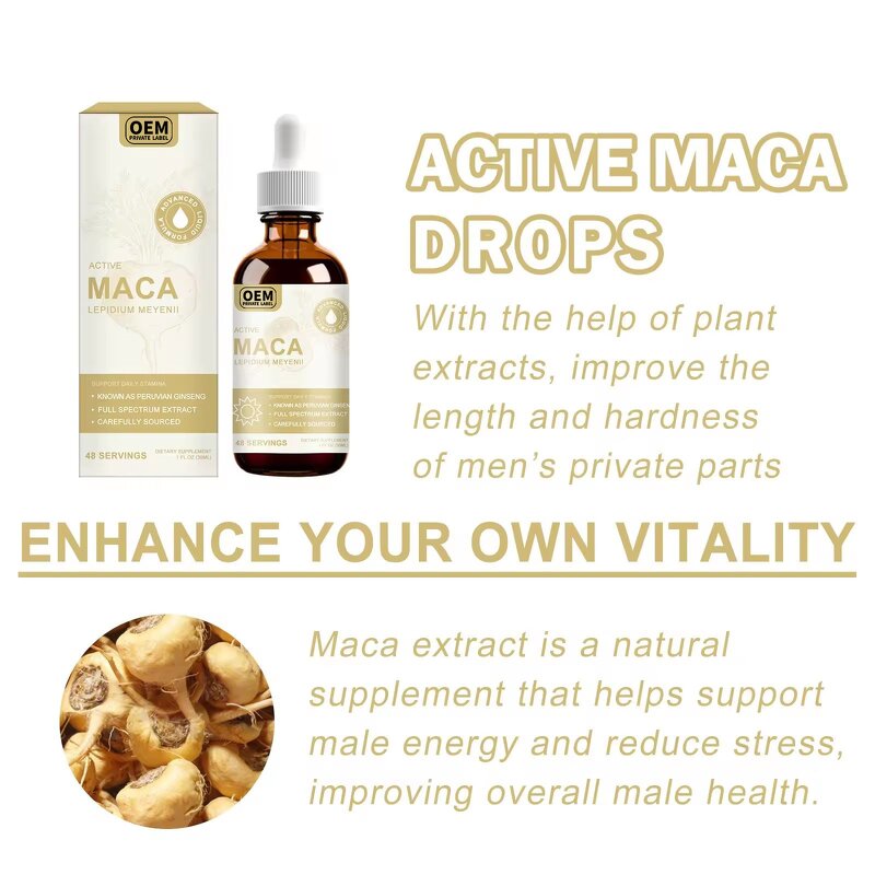 Maca Root Drops Manufacturer - OEM/ODM Herbal for Max Strength Energy Boost Lotion