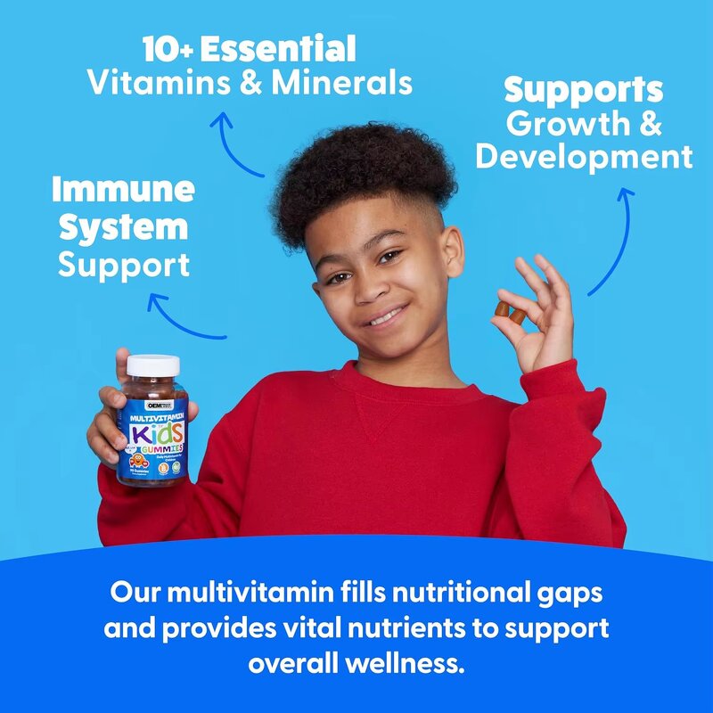 Kids Multivitamin Gummy Factory - Vitamin C D3 Zinc Omega 3 Candy Bear Immunity System