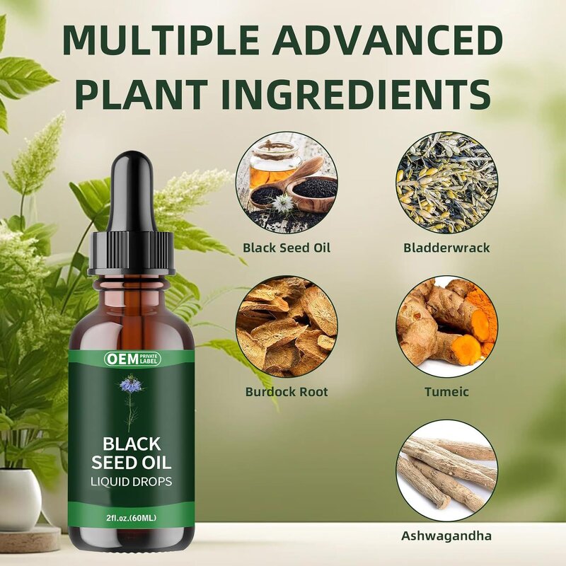 Black Seed Oil Drops Manufacturer - OEM Customized Boost Immunity Organic Supplements