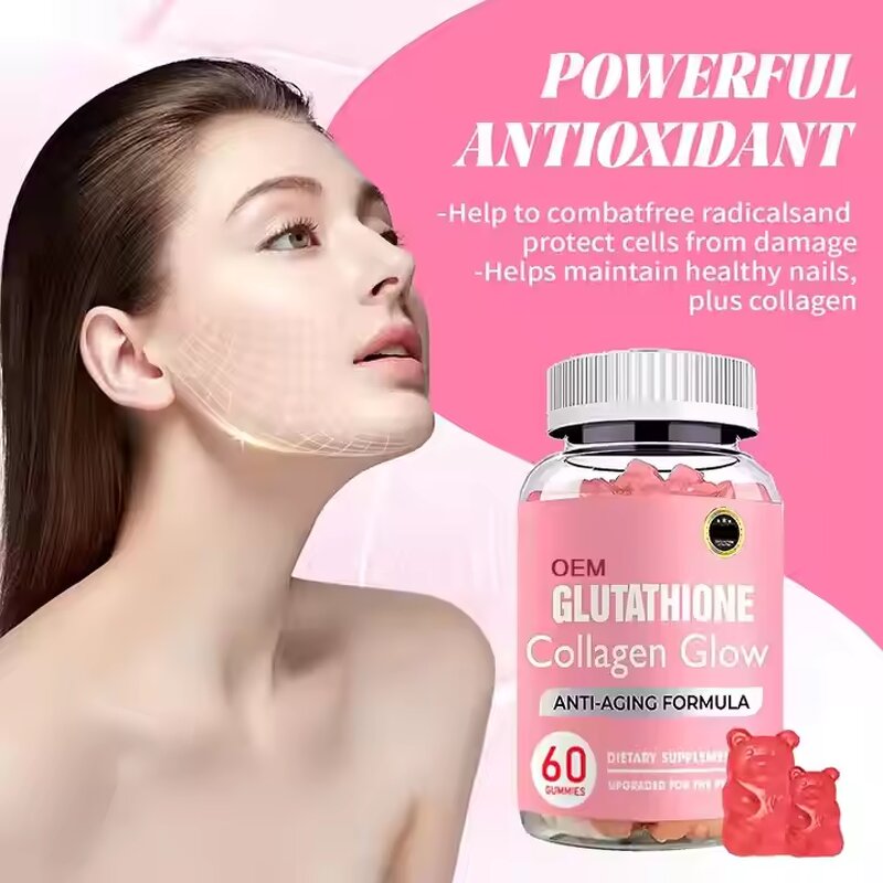 Glutathione Collagen Gummies Factory - OEM Private Flavored Label for Skin Care