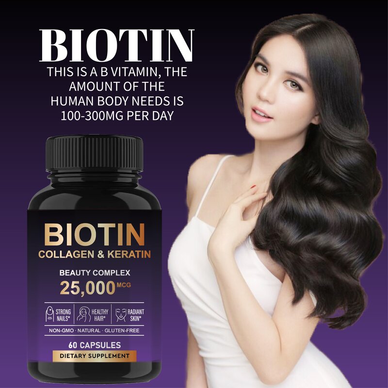 Biotin Capsule Manufacturer - OEM ODM Private Label 25000mcg for Hair and Nails