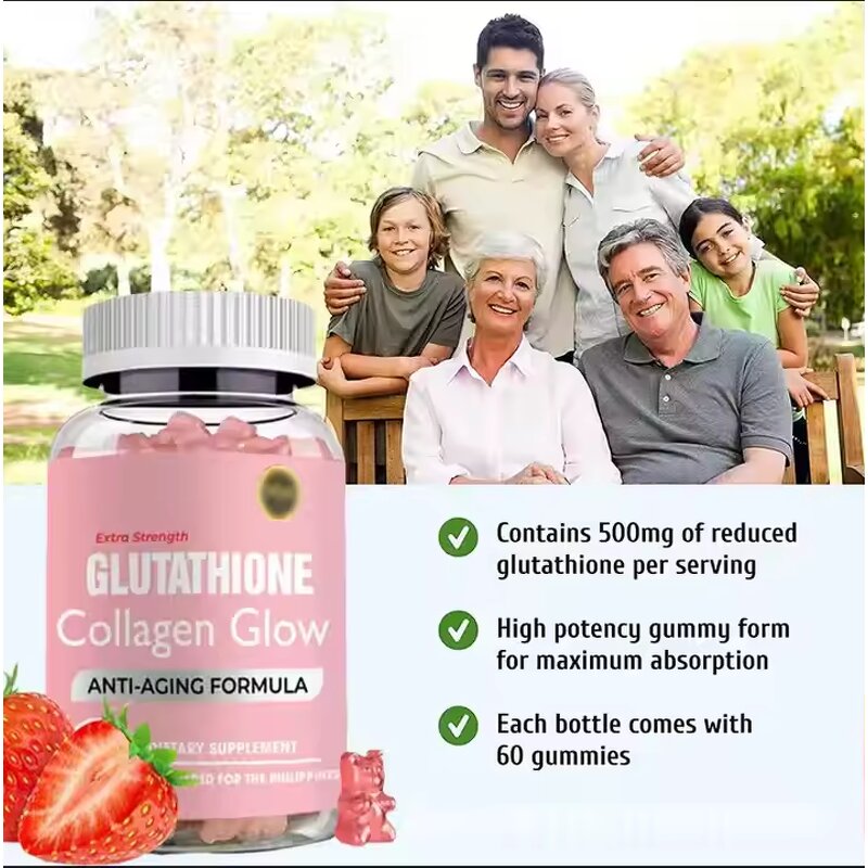 Glutathione Collagen Gummies Factory - OEM Private Flavored Label for Skin Care