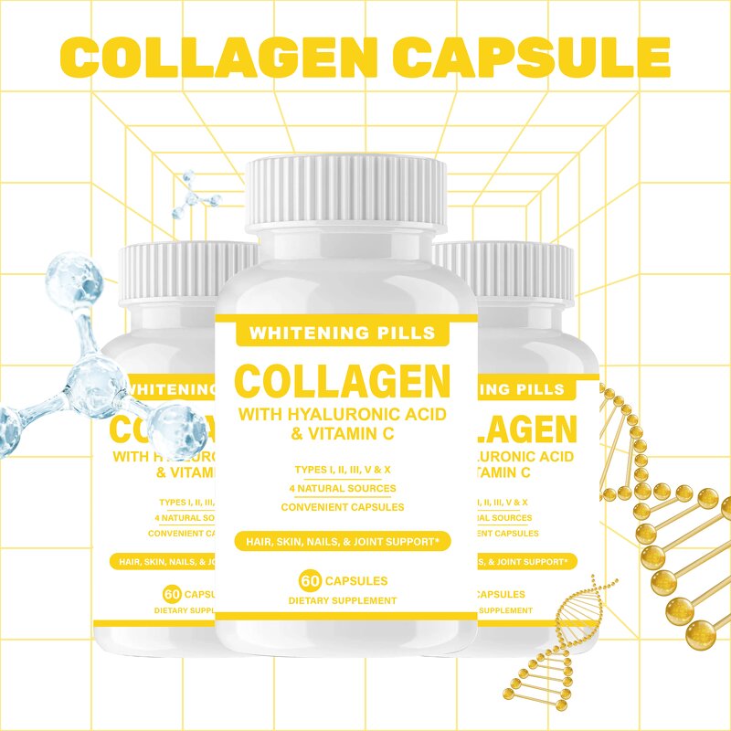 Collagen Glutathione Capsules Factory - OEM for Adult Women Caffeine-Free Skin Whitening