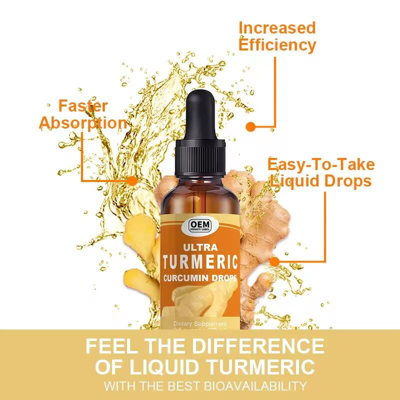 Turmeric Ginger Drops Factory - OEM Boost Energy and Mood Liquid Oil for Adult