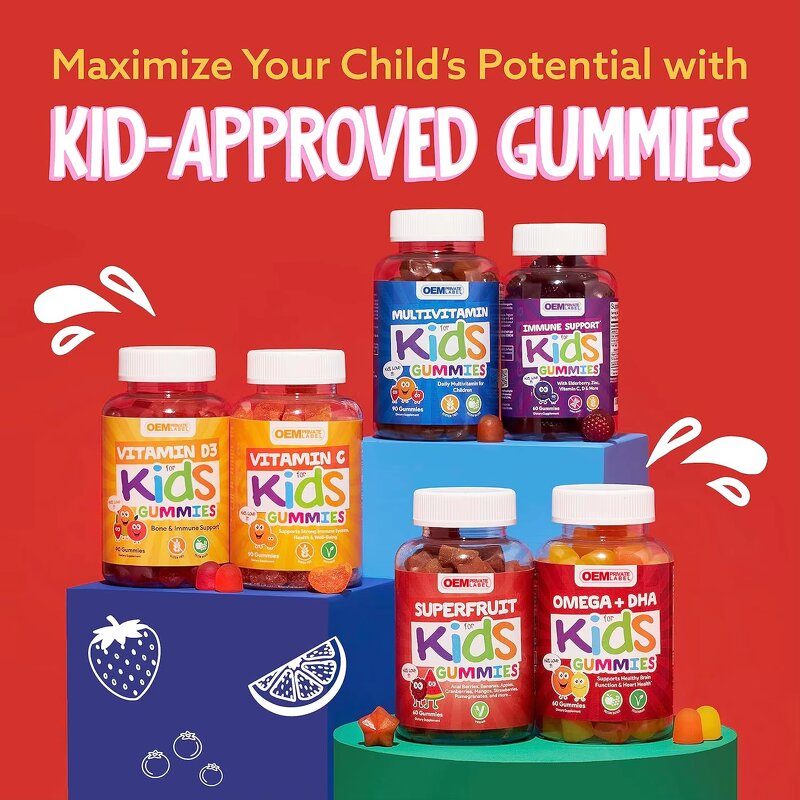 Kids Multivitamin Gummies Manufacturer - OEM 100% Pure Organic DHA Omega 3 Brain Joint