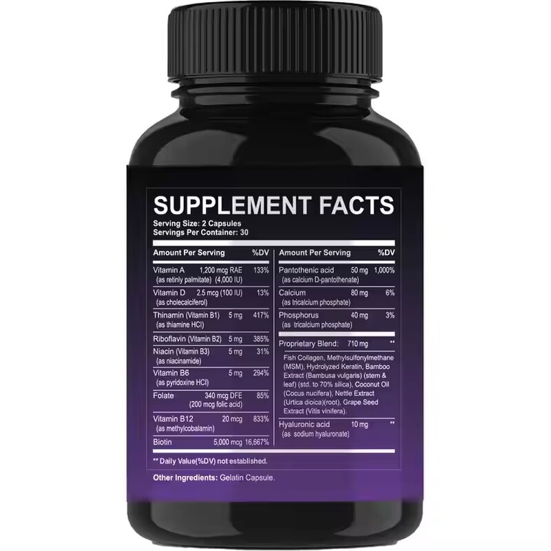 Hair Growth Capsules Manufacturer - OEM/ODM Private Label Biotin Collagen Keratin