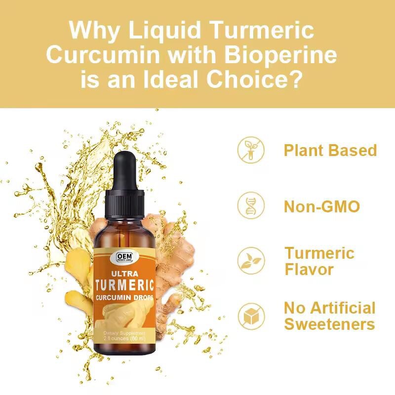 Turmeric Ginger Drops Factory - OEM Boost Energy and Mood Liquid Oil for Adult