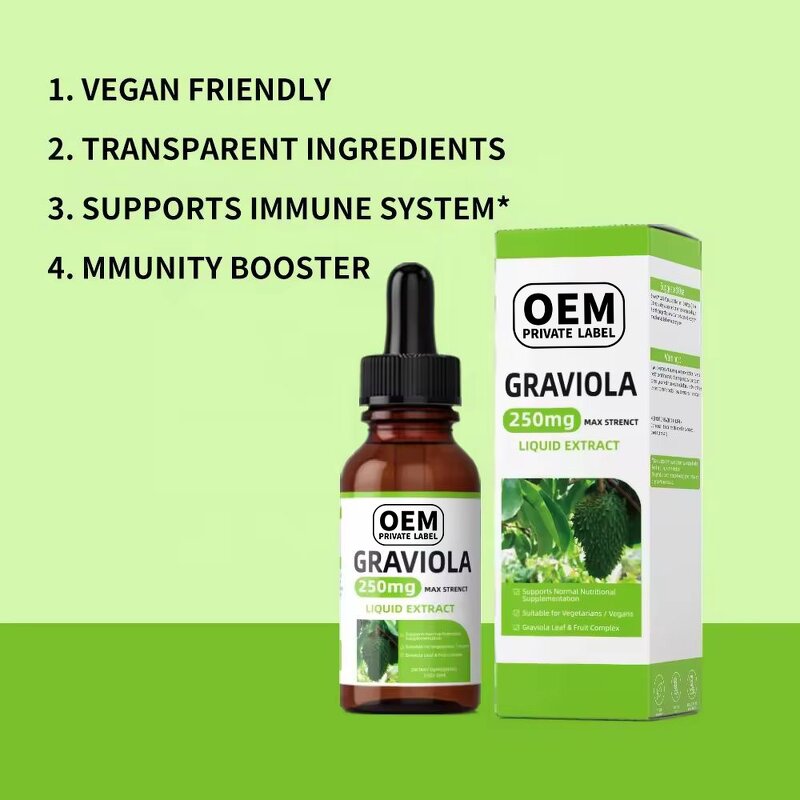 Graviola Leaf Drops Manufacturer - Supply OEM Organic Supports Normal Nutritional Supplement