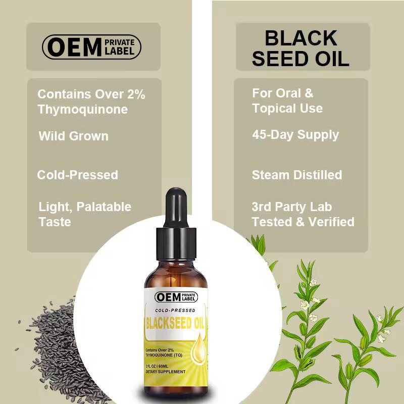 Black Seed Oil Drops Manufacturer - Cold Pressed for Hair & Skin Dietary Supplement