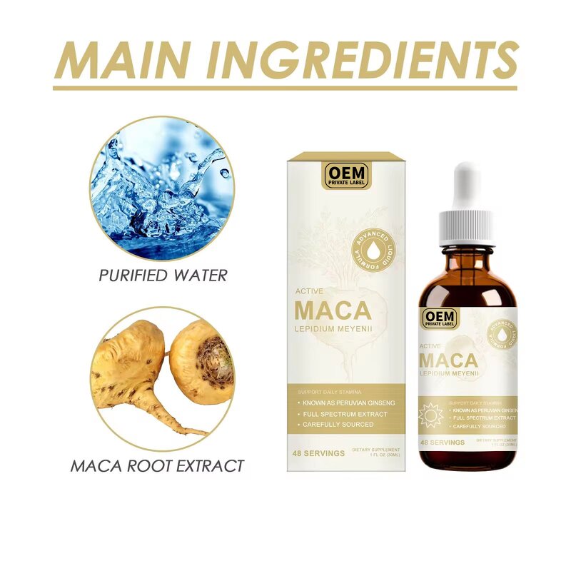Maca Root Drops Manufacturer - OEM/ODM Herbal for Max Strength Energy Boost Lotion