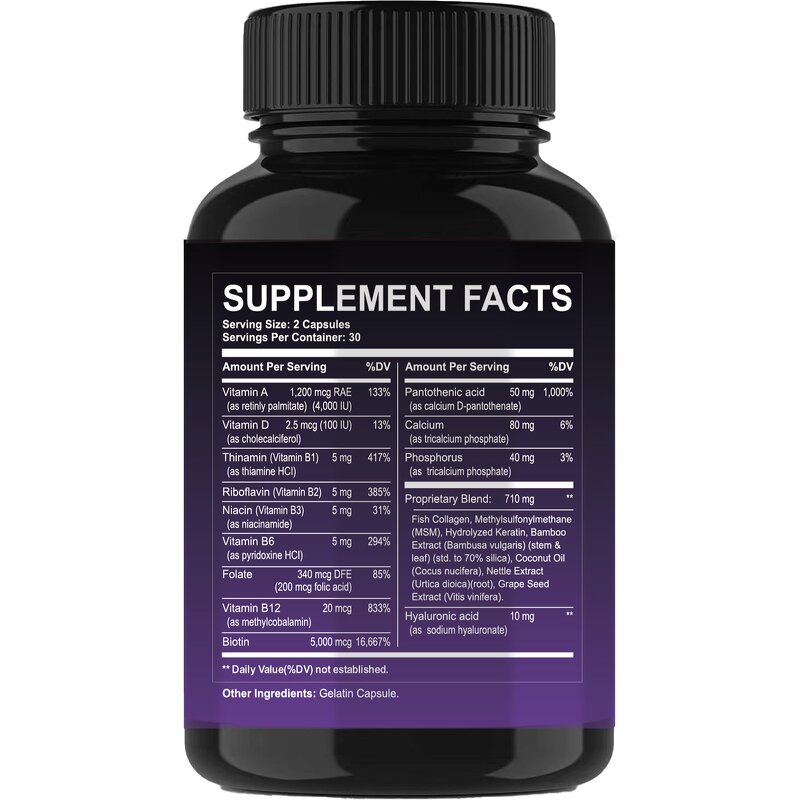 Biotin Capsules Manufacturer - with Collagen and Keratin Hair Healthy Nail Strong Skin