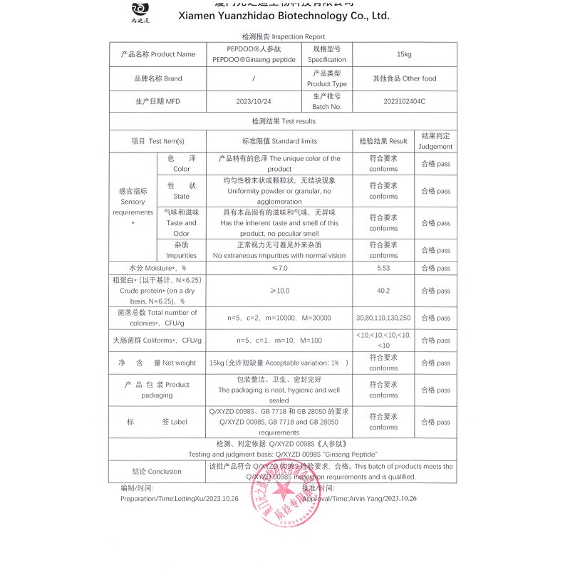 Ginseng Peptide Manufacturer - Peptide Factory 100% Pure Plant