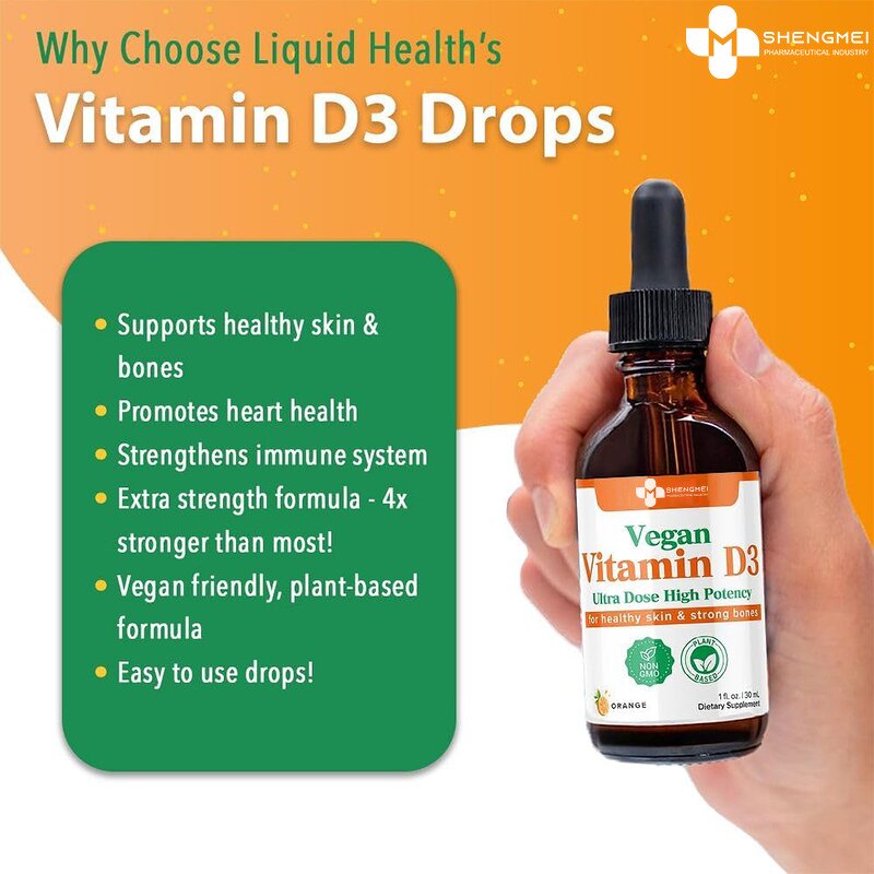 Vitamin D3 K2 Liquid Drops Manufacturer - Custom Designed Vegan Immune
