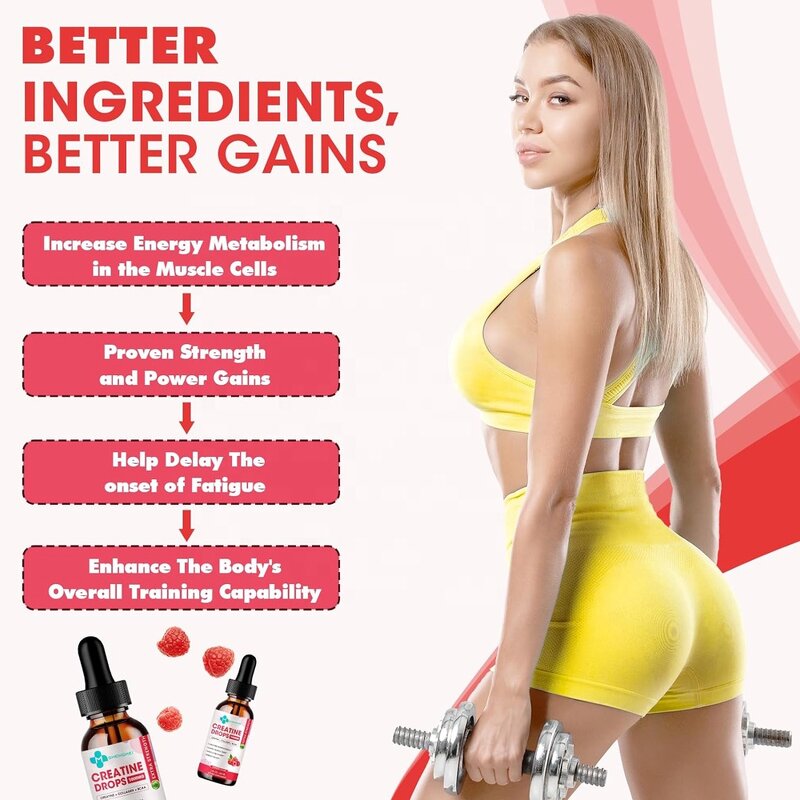 Liquid Creatine Drops Manufacturer - Sugar Free Raspberry Flavored