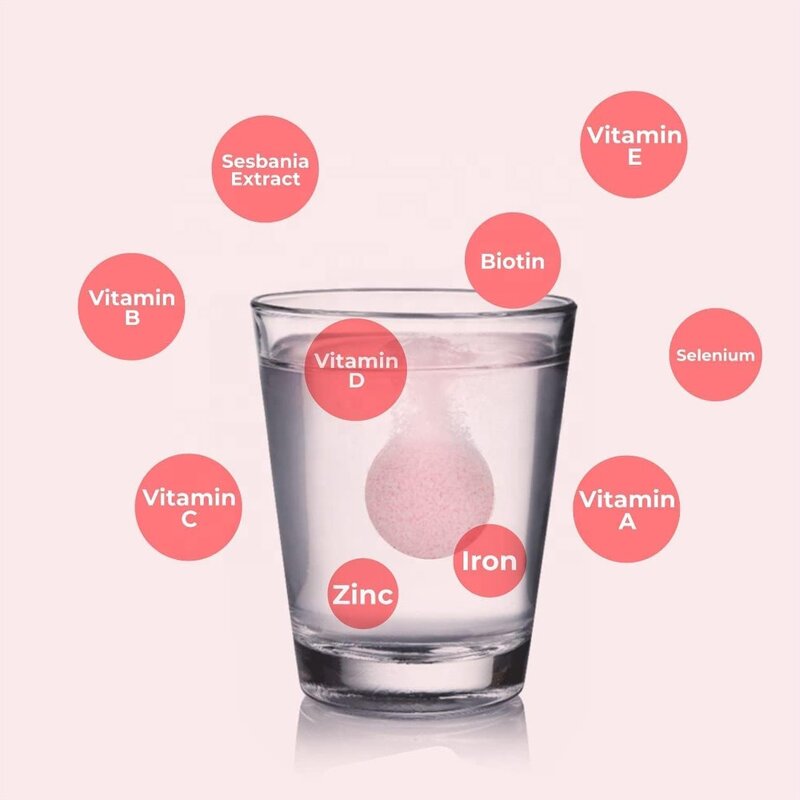 Hair Growth Effervescent Tablets Factory - OEM Custom Biotin Multivitamin