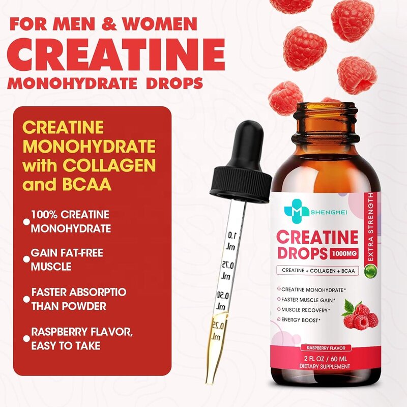 Liquid Creatine Drops Manufacturer - Sugar Free Raspberry Flavored
