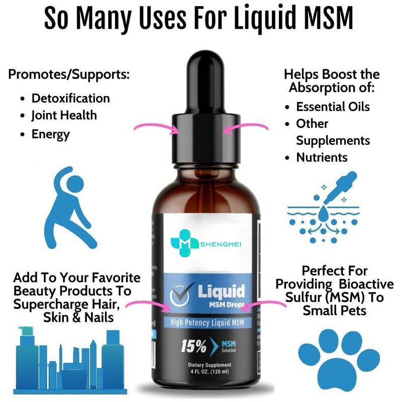 Liquid MSM Drops Factory - High Potency Hair Skin Nail Health