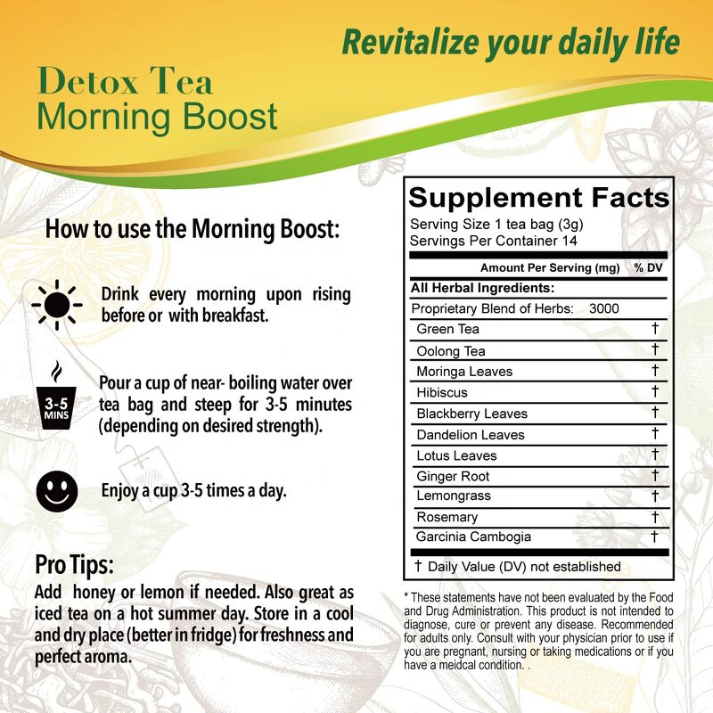 Detox Tea Factory - OEM Private Label Natural Energy Boost