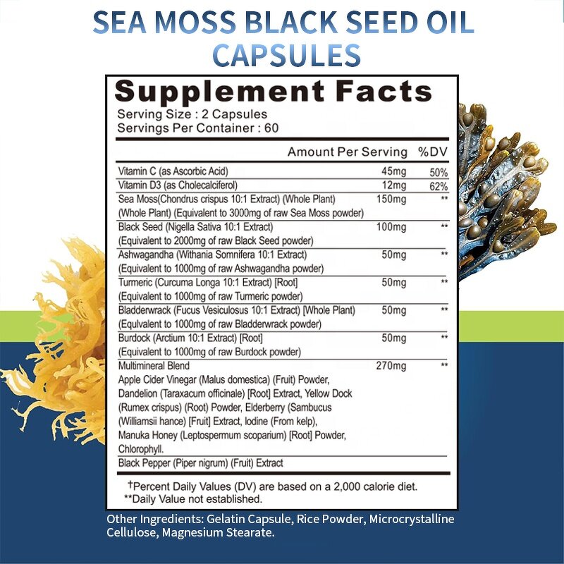 Irish Sea Moss Capsules Manufacturer - Complex Black Seed Oil