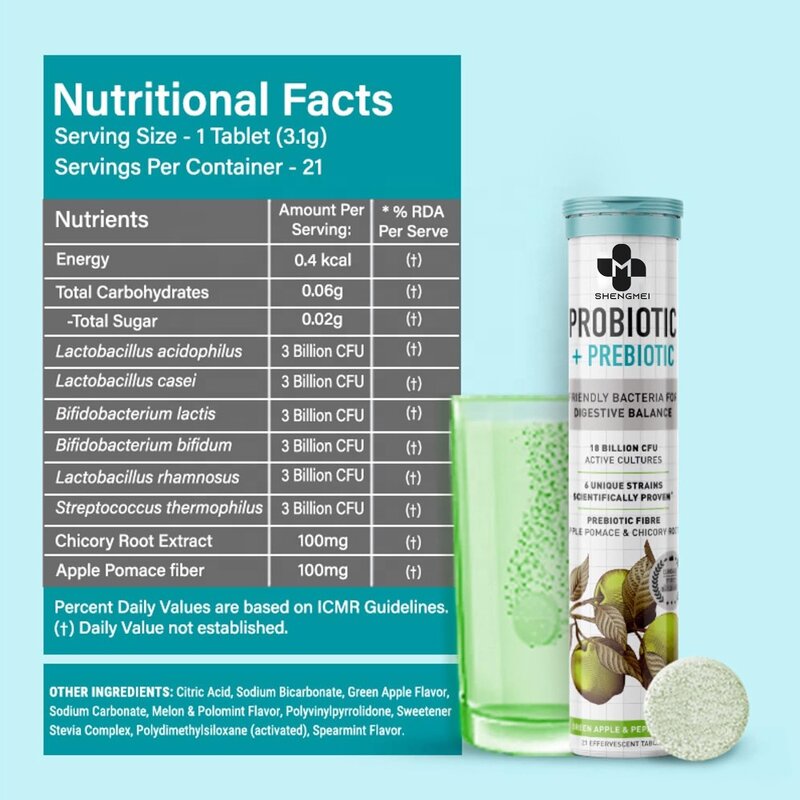 Probiotic Effervescent Tablets Manufacturer - Daily Prebiotic Digestion