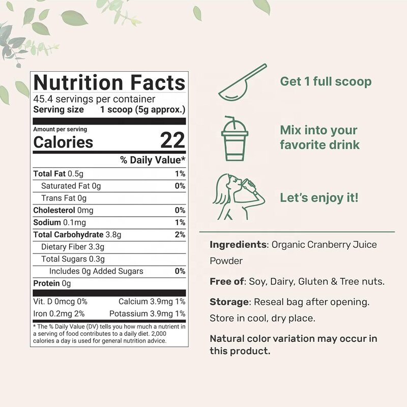 Cranberry Juice Powder Factory - Wild Cold Pressed Organic Vitamin C