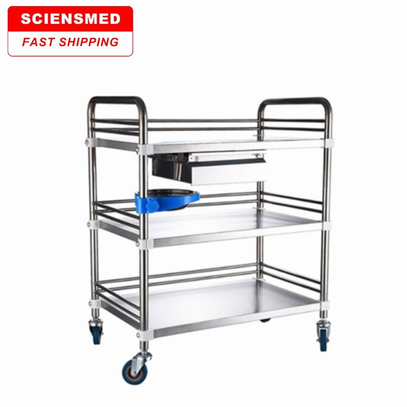 Stainless Steel Trolley Factory - High Quality 3-tier Drawer