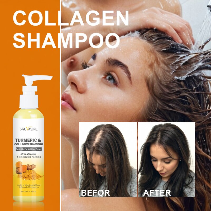 Turmeric Shampoo Manufacturer - Collagen Enhances Shine