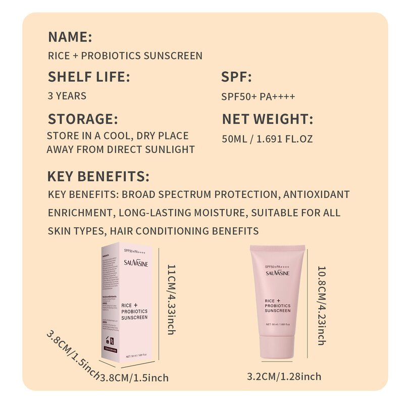 Rice Sunscreen Cream Factory - Mineral UV Protection SPF50