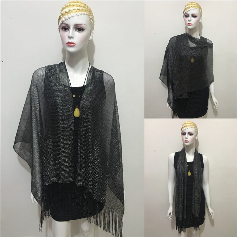 Party Shawl Factory - Rayon Glitter Fringe Scarf Supplier